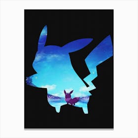 Anime Negative Space ― Alone Without You Pikachu Canvas Print