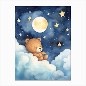 Baby Bear 1 Sleeping In The Clouds Canvas Print