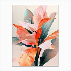 Abstract Tropical Flowers Canvas Print