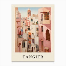 Tangier Morocco 8 Vintage Pink Travel Illustration Poster Canvas Print