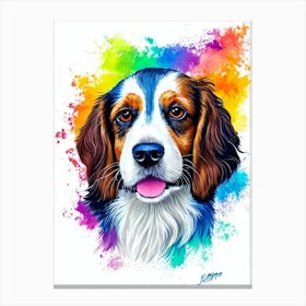 Welsh Springer Spaniel Rainbow Oil Painting dog Canvas Print