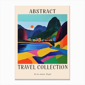 Abstract Travel Collection Poster Rio De Janeiro Brazil 2 Canvas Print