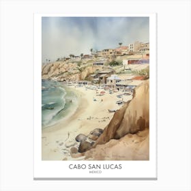 Cabo San Lucas 1 Watercolour Travel Poster Canvas Print