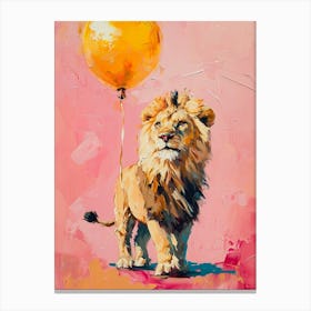 Cute Lion 3 With Balloon Canvas Print