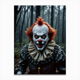 The Harbinger Clown in the Woods Spooky Clown Canvas Print