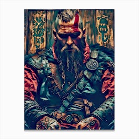 Viking art warrior Canvas Print