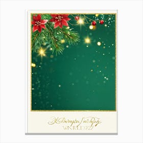 A Sparkling Holiday Card Adorned With Festive Decor From A Traditional December Landscape The Card (2) Canvas Print