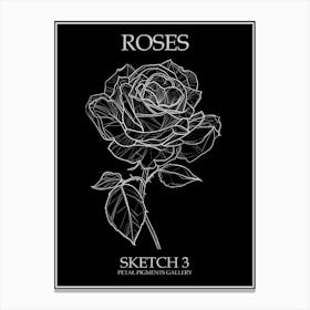 Roses Sketch 3 Poster Inverted Canvas Print