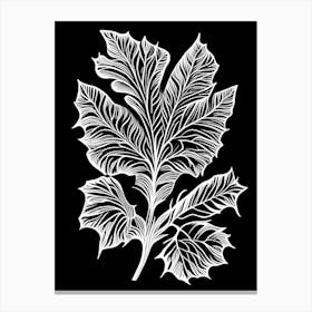 Savory Leaf Linocut 3 Canvas Print