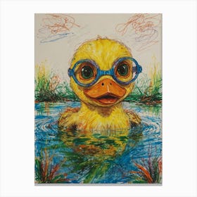 Duck In Glasses Canvas Print