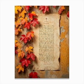 An Antique Parchment With Its Rough Texture Weathered By Time Forms The Background Against Which A (6) 1 Canvas Print