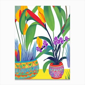 Orchid Eclectic Boho Plant Canvas Print
