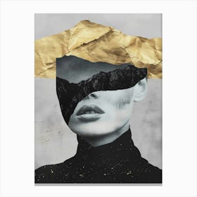 Black And Gold Woman Canvas Print