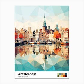 Amsterdam, Netherlands, Geometric Illustration 4 Poster Canvas Print
