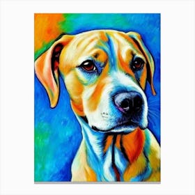 American Staffordshire Terrier 3 Fauvist Style dog Canvas Print