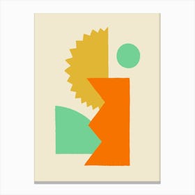 Abstract Graphic Shapes - Vibrant Bold Colors Yellow Green Orange Canvas Print
