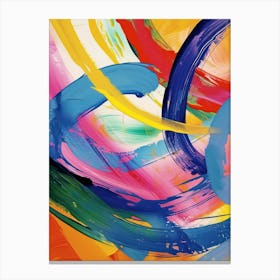 Rainbow Paint Brush Strokes Organic 10 Canvas Print