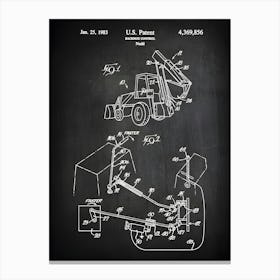 Construction Gift, Backhoe Loader, Construction Print, Construction Blueprint, Boys Construction Room, Boy Wall Decor,Backhoe Control,Cc8561 Canvas Print