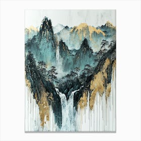 Andes' Golden Peaks - Gilded Naturalism Canvas Print