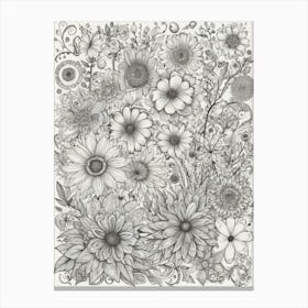 Doodle Flowers 9 Canvas Print