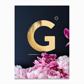 Flower Alphabet G Canvas Print
