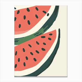 Watermelon Close Up Illustration 5 Canvas Print