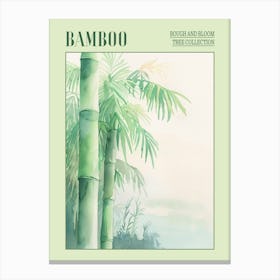 Bamboo Tree Atmospheric Watercolour Painting 6 Poster Canvas Print