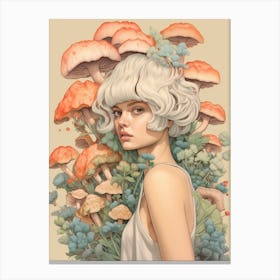 Mushroom Surreal Portrait 1 Canvas Print