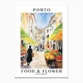 Food Market With Cats In Porto 1 Poster Canvas Print