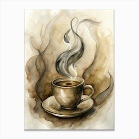 Coffee Cup Watercolor Canvas Print