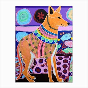 Maximalist Animal Painting Dingo 2 Canvas Print