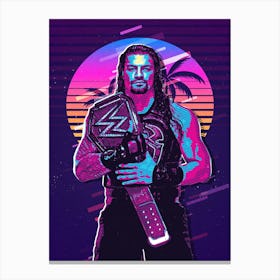 Roman Reigns 80s Retro Canvas Print