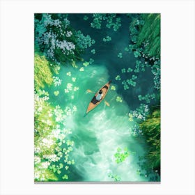 Canoe In The Water Canvas Print