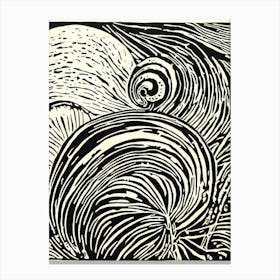 Sea Snails Linocut Canvas Print