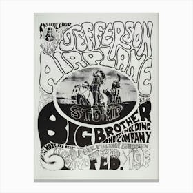 Jefferson Airplane Big Brother Fillmore Mini Concert Poster Canvas Print