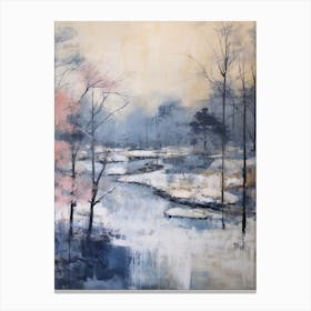 Winter City Park Painting Royal Park Kyoto 2 Canvas Print