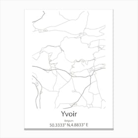 Yvoir,Belgium Minimalist Map Canvas Print