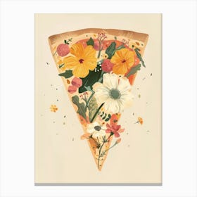 Pizza With Flowers Canvas Print