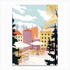 Espoo, Finland, Flat Pastels Tones Illustration 1 Canvas Print