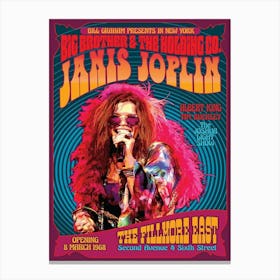 Janis Joplin The Fillmore East Opening Night Artist Tribute By David Byrd Poster Canvas Print