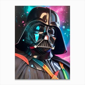 Darth Vader Star Wars Neon Iridescent (24) Canvas Print
