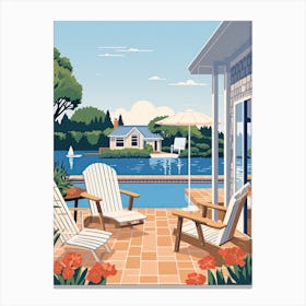 The Hamptons New York, Usa, Graphic Illustration 1 Canvas Print
