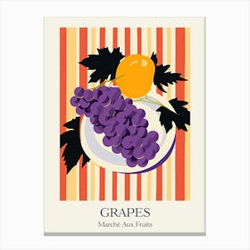 Marche Aux Fruits Grapes Fruit Summer Illustration 4 Canvas Print