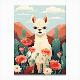 Baby Animal Illustration  Alpaca 6 Canvas Print