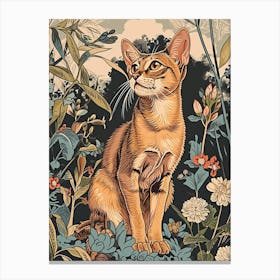 Abyssinian Cat Japanese Illustration 4 Canvas Print