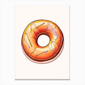 Bourbon Glazed Donut Abstract Line Drawing 2 Canvas Print