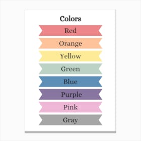 Educational Poster Colors Canvas Print