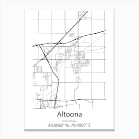 Altoona,United States Minimalist Map Canvas Print