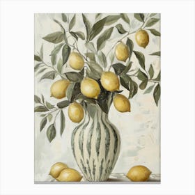 Still Life Lemons In A Vase Canvas Print