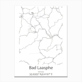 Bad Laasphe,Germany Minimalist Map Canvas Print